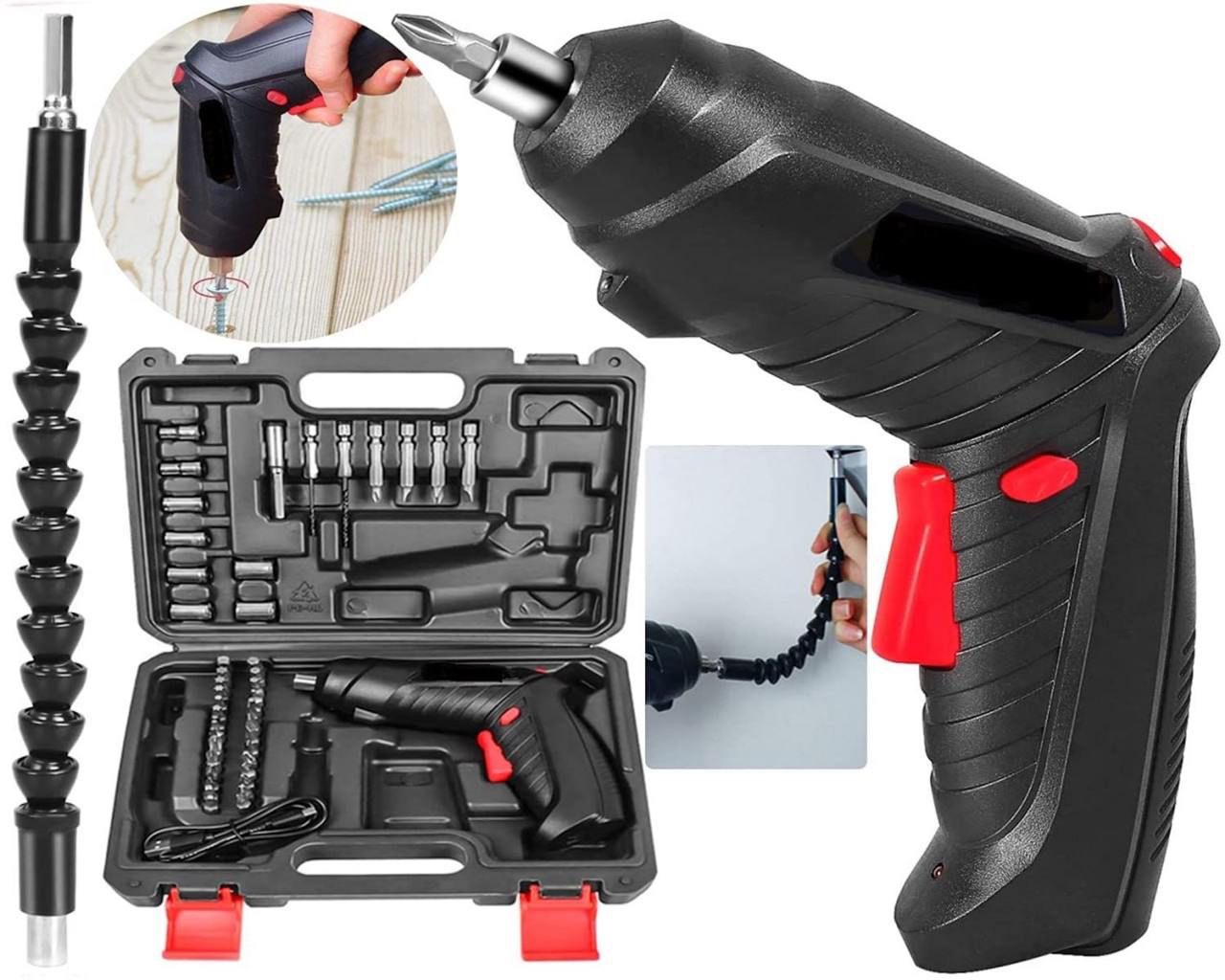 Cordless Electric Screwdriver Set ā 47-in-1 Rechargeable Power Tool Kit | Wireless Electric Drill Driver with Battery | Portable Screwdriver for Home & DIY