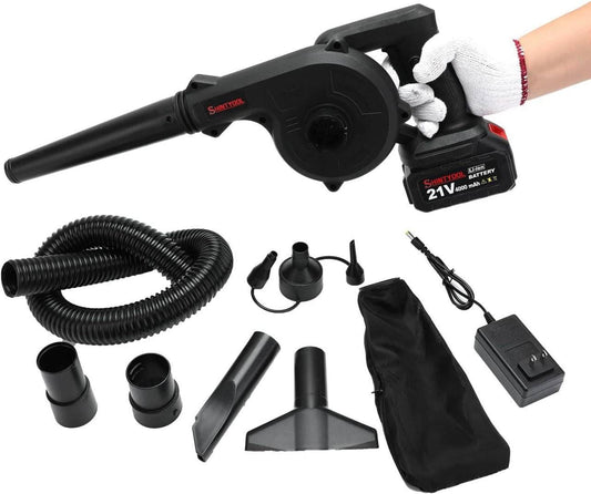 2-in-1 Cordless Mini Blower & Vacuum – Rechargeable Handheld Leaf Blower & Dust Cleaner | Portable Electric Blower for Home, Car, Inflating & Vacuuming